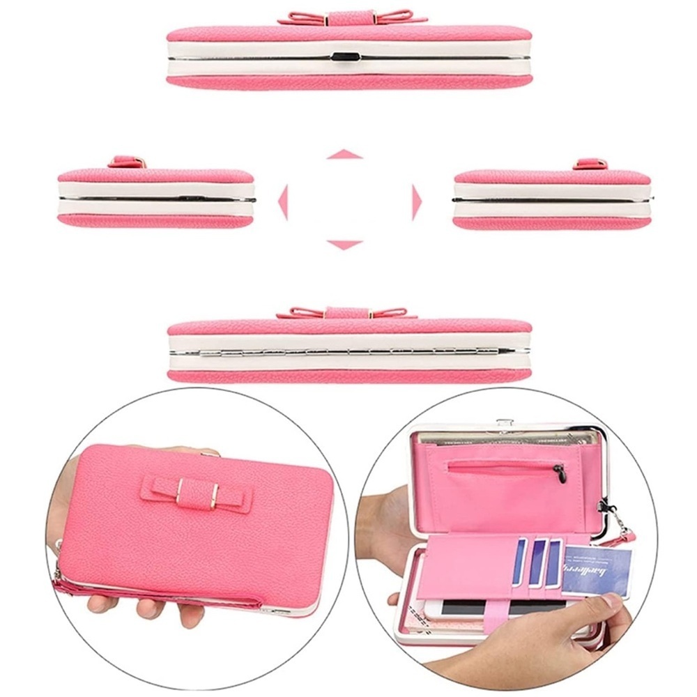 Pink Bow Clutch Wallet - Picture 5 of 11